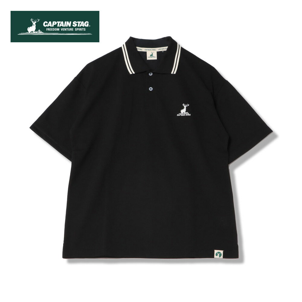 Other - 【CAPTAIN STAG】T/C鹿の子衿ラインワンポイントポロシャツ/全4色