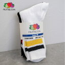 ★SALE価格10%OFF★【FRUIT OF THE LOOM】Q.FTL3P DadSocksライン(Mix)/全1色