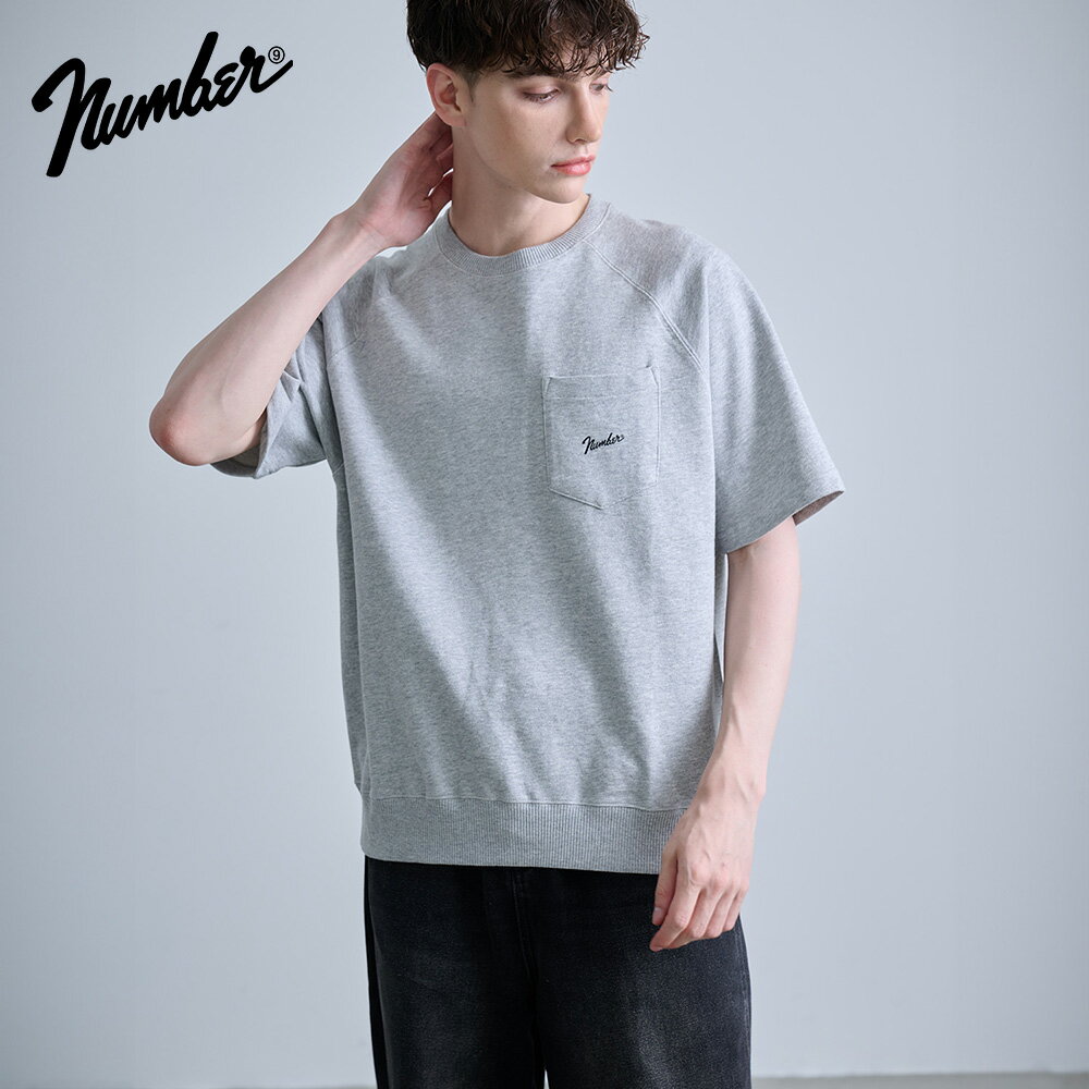 乐天商城 - 〈SALE価格10％OFF〉【NUMBER(N)INE/ナンバーナイン】FIRM COTTON RAGLAN SHORT SLEEVE POCKET SWEATSHIRT /全2色