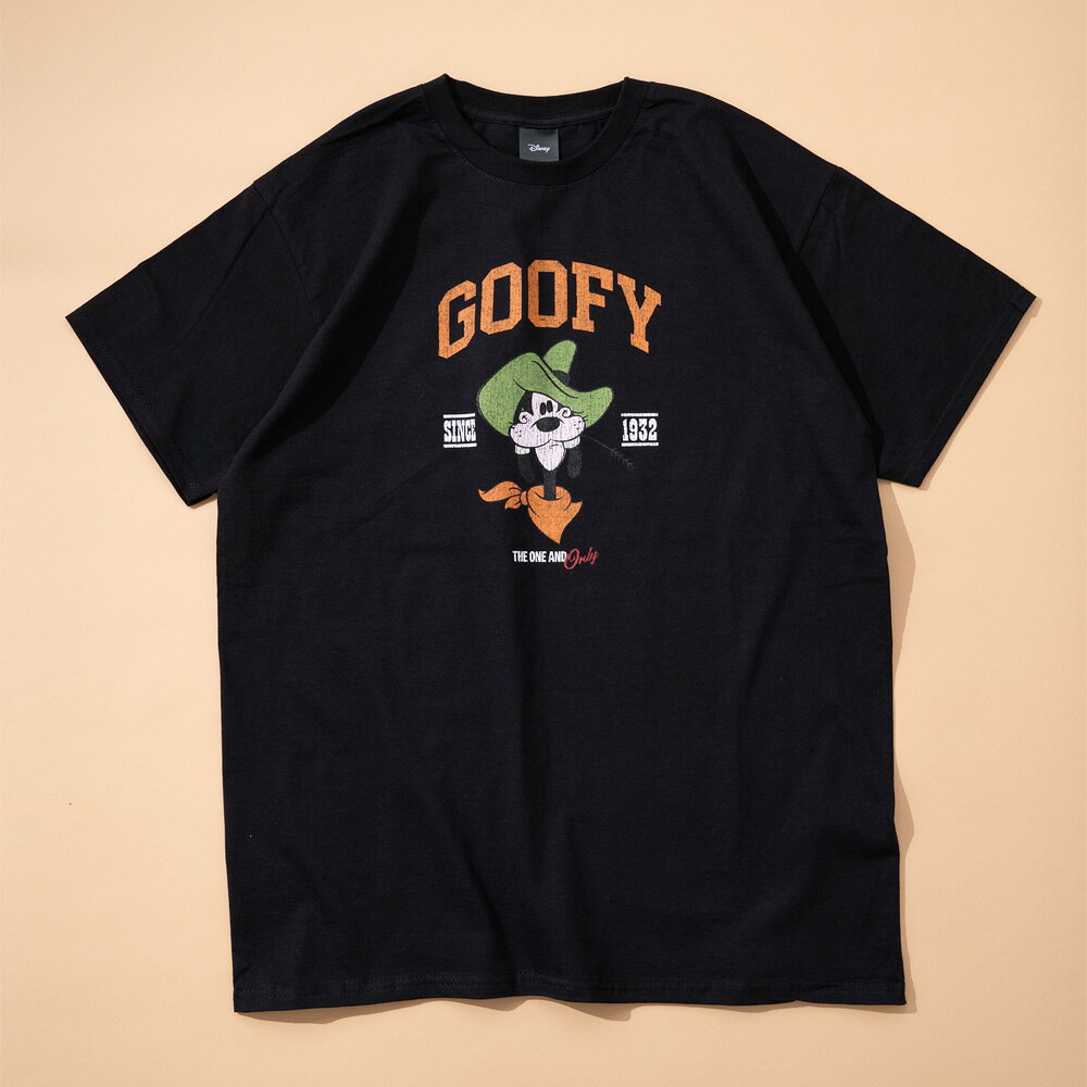 乐天商城 - 〈SALE価格30％OFF〉【Disney】カウボーイグーフィー プリントTシャツ BLACK/全1色
