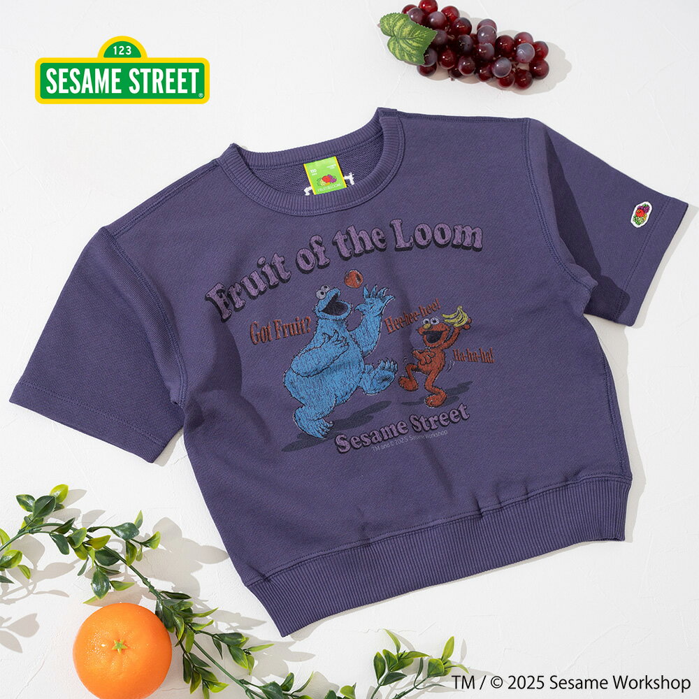 乐天商城 - 〈SALE価格20％OFF〉【FRUIT OF THE LOOM】SESAMESTREET×FTL キッズ イラスト ハーフスリーブスウェット A/全2色