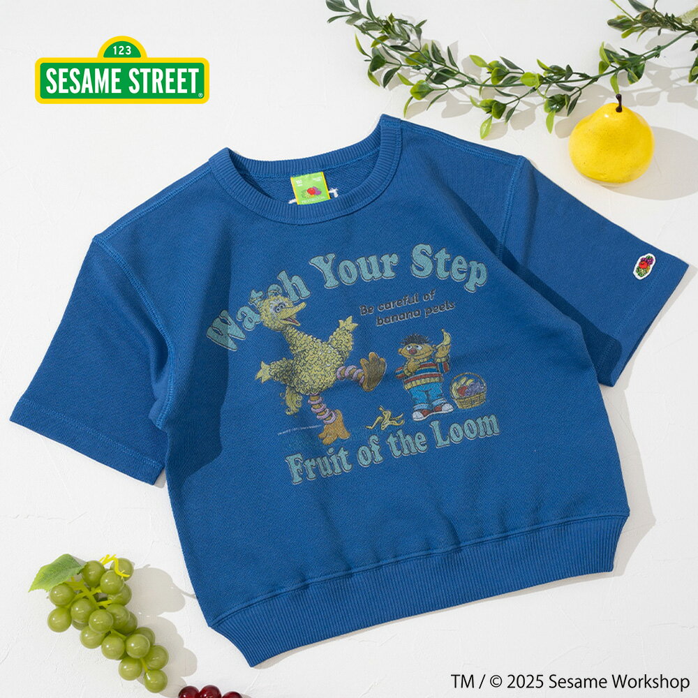 乐天商城 - 〈SALE価格20％OFF〉【FRUIT OF THE LOOM】SESAMESTREET×FTL キッズ イラスト ハーフスリーブスウェット B/全2色