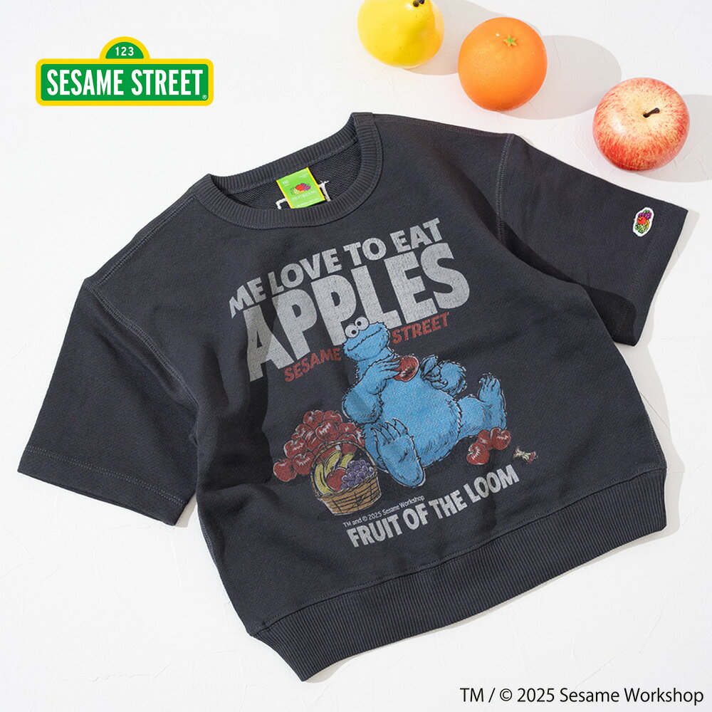 乐天商城 - 〈SALE価格20％OFF〉【FRUIT OF THE LOOM】SESAMESTREET×FTL キッズ イラスト ハーフスリーブスウェット D/全2色