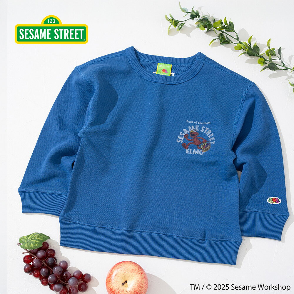乐天商城 - 〈SALE価格20％OFF〉【FRUIT OF THE LOOM】SESAMESTREET×FTL キッズ イラスト ロングスリーブスウェット C/全2色