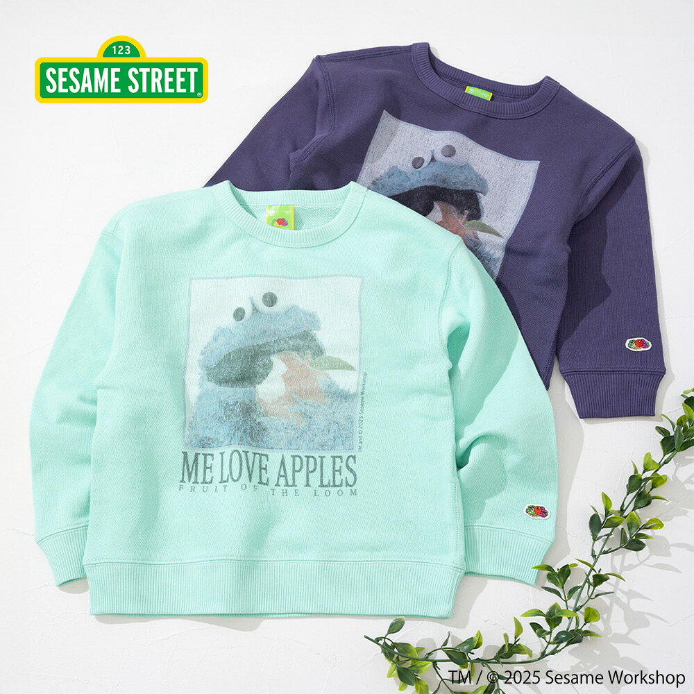 乐天商城 - 〈SALE価格20％OFF〉【FRUIT OF THE LOOM】SESAMESTREET×FTL キッズ フォト ロングスリーブスウェットB/全2色