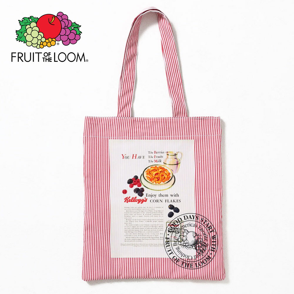 乐天商城 - 〈SALE価格10％OFF〉【FRUIT OF THE LOOM】VINTAGE Kellogg’ s Package print stripe tote/全5色