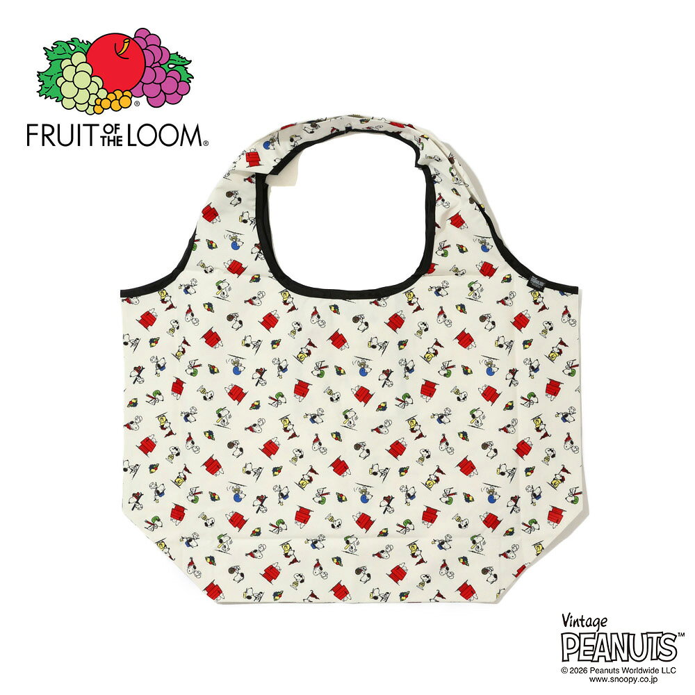 乐天商城 - 〈SALE価格10％OFF〉【FRUIT OF THE LOOM】FTL x PEANUTS 総柄デザイン エコバッグ Lサイズ/全2色