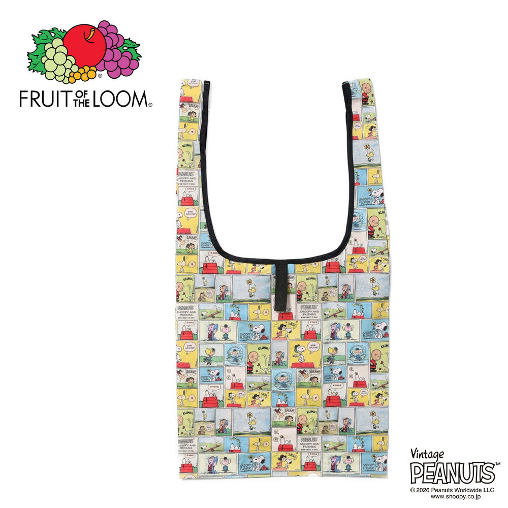乐天商城 - 〈SALE価格10％OFF〉【FRUIT OF THE LOOM】FTL x PEANUTS ヴィンテージコミック エコバッグ Sサイズ /全1色