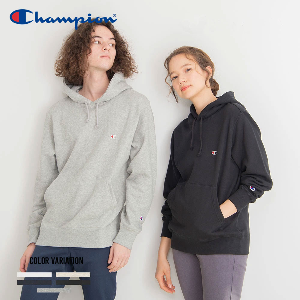 ★50%OFF★ 【Champion】チャンピオン ロゴプルオーバーフーディー/全5色パーカー トップス 長袖 ロゴ ワンポイント 無地 レディース メンズ ユニセックス 黒 ブラック ホワイト 白 オートミール ネイビー グレー champion