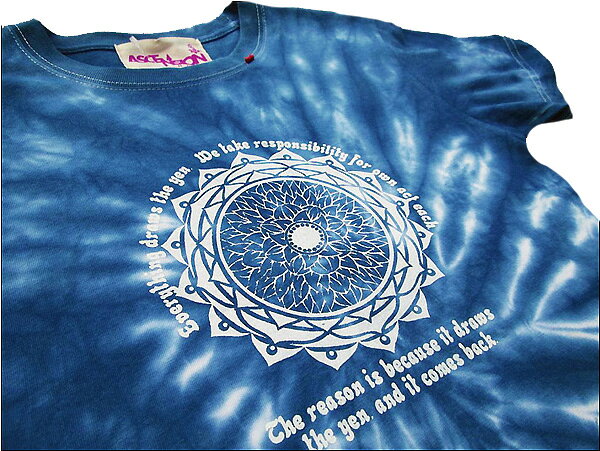 藍染・インディゴ染め タイダイTシャツ　 JUICE × ASCENSION コラボJAPAN BLUE TEE-"Draw the Yen" メンズTシャツ レディース アウトドア 登山 キャンプ juice16-10001209 JUICE(ジュース) サンプル画像2