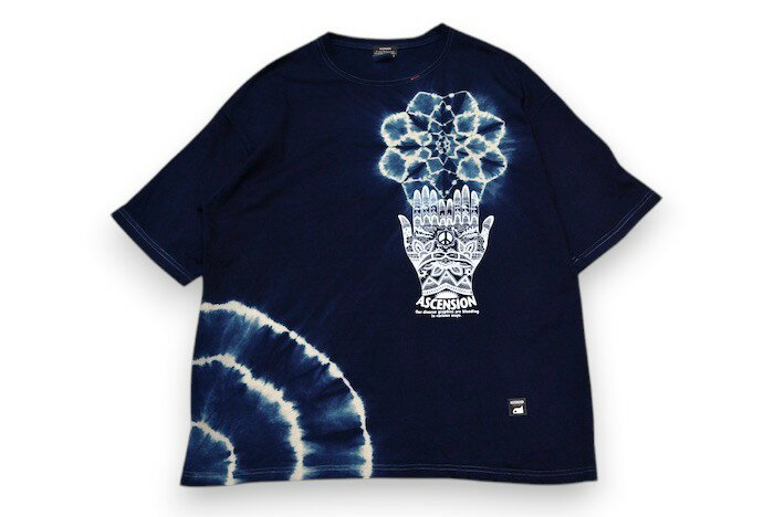 STREET - ASCENSION (アセンション) / Dark Indigo 濃紺藍染めタイダイワイドシルエットTシャツ 藍染め 濃紺 Tシャツ ワイドシルエット タイダイ INDIGO 黒部の名水染め 送料無料 贈り物 as-1292