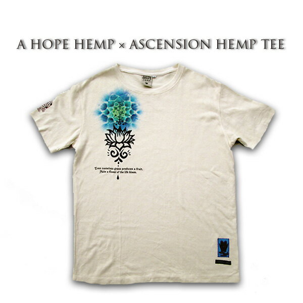 ヘンプTシャツ A HOPE HEMP × ASCENSION HEMP TEE 曼荼羅「MANDARA/Lotus/BMF」メンズ Tシャツ T-shirt ホープヘンプ アウトドア outdoor 野外フェス タイダイ TIE-DYE ヘンプコットン jazz 曼荼羅 as-584