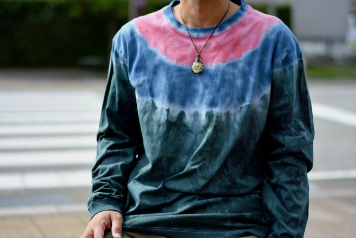 Long-Sleeved - 送料無料 タイダイTシャツ ロングTシャツ ASCENSION アセンション（黒部の名水染めシリーズ）タイダイ染め ナチュラル プリント オリジナル　ロンティ コーディネート as-803