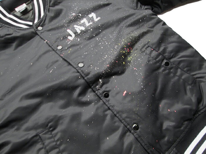 ASCENSION サテンスタジアムジャケット ペンキダメージアート スタジャン　スタジアムジャケット　ペンキダメージ アウター　サテンジャケット　MA1 ペンキアート加工 as-910