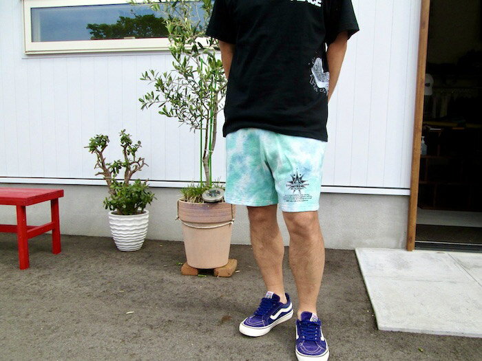 ASCENSION ( アセンション ) Tie-dye sweat shorts (タイダイスウェットショーツ ) Tie-dye タイダイ タイダイショーツ　スウェットショーツ 黒部の名水染め フェス サイケデリック キャンプ アウトドアas-1091