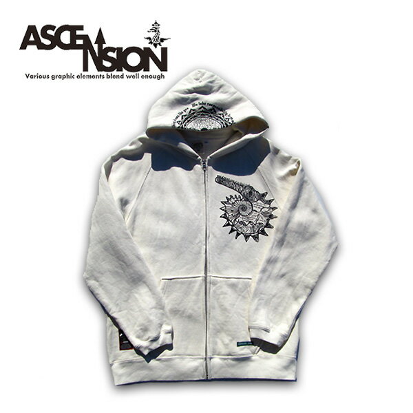 A HOPE HEMP(ホープヘンプ) × ASCENSION(アセンション) HEMP FULL ZIP PK　MANDARA メンズ・レディース・プリント・裏起毛 ヘンプ・オリジナル・ワンポイント・コーディネート グラフィック 送料無料　as-632