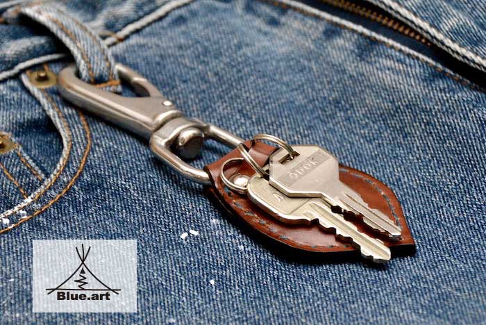 BLUE.ART (ブルードットアート）/ KEY KEY HOLDER キーケース キーホルダー レザー プレゼント レザークラフト 姫路レザー クレージングレザー キャンプ 焚火 送料無料 ba-106