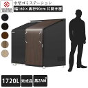 【中型】【ゴミ集積庫】【完成品お届け】「ゴミステーション スライドドア03 片開き扉 黒ZAM 1720L」 ※法人宛配送限定 (SN)