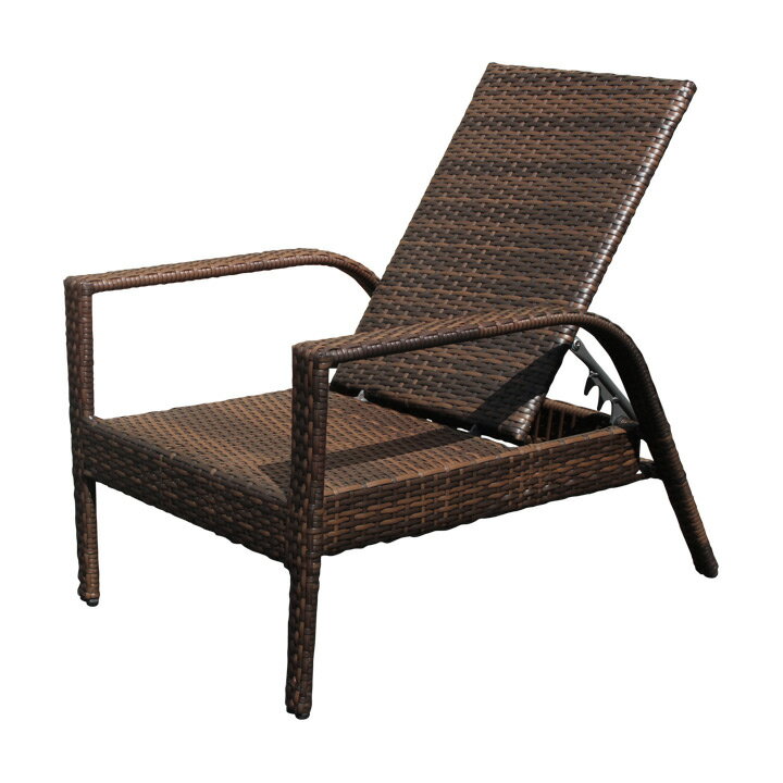 ガーデンチェア 人工ラタン ラウンジャー 「ラタン風 リクライニングチェア」 ローチェア ロースタイル ゆったり くつろげる 編み込み 手編み