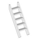 DIY 屋外 木製 家庭用遊具作成用パーツ 【BASEオプション】「階段はしご H1500（エコアコールウッド） はらっぱギャング」 自作