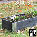【木製プランター】 【ガーデニング】 【花壇】 「a+ design ガーデンボックス800×300 ブラック」