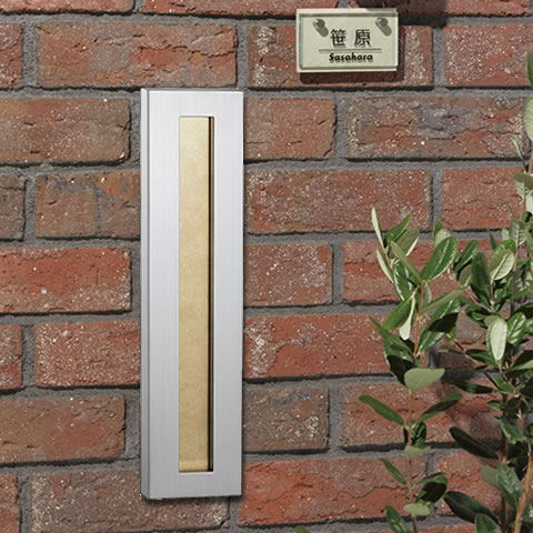 【前入れ後ろ出しタイプ郵便受け】【埋込みポスト】【口金ポスト】「Leeda リーダ サスレザー 後ろ出し（ダイヤル錠タイプ）」