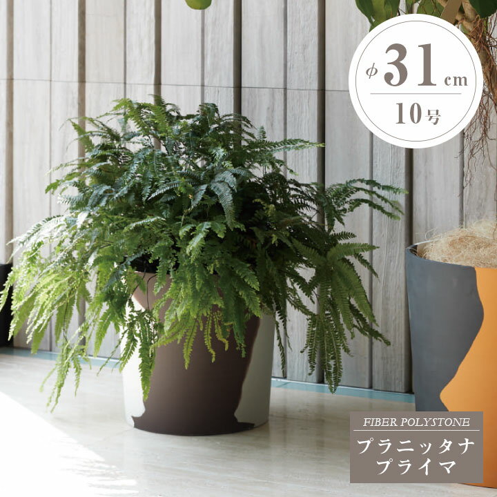 おしゃれ 植木鉢 「プラニッタナ（Planeterna） プライマ 鉢カバー Mサイズ（10号鉢相当）」 直径31cm 容量15L 白&黒&黄/白&灰&茶