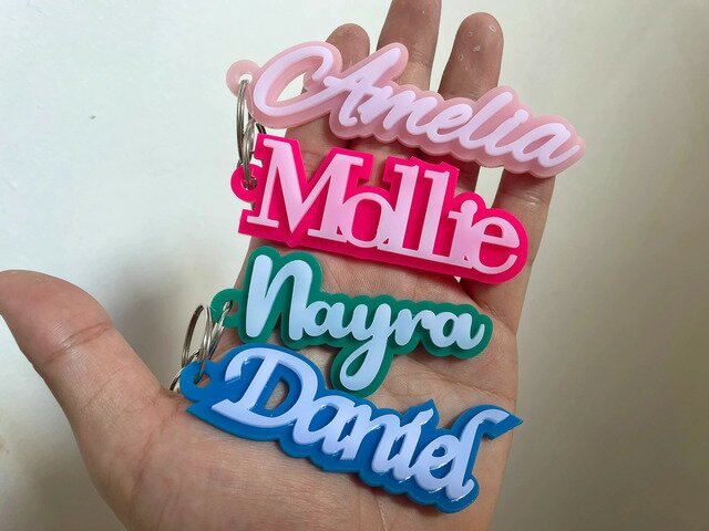 送料無料 名前 キーホルダー オリジナル 名前 ネーム イニシャル プレゼント 誕生日 記念日 友達 クリスマス 名前が入れられる ギフト 2色