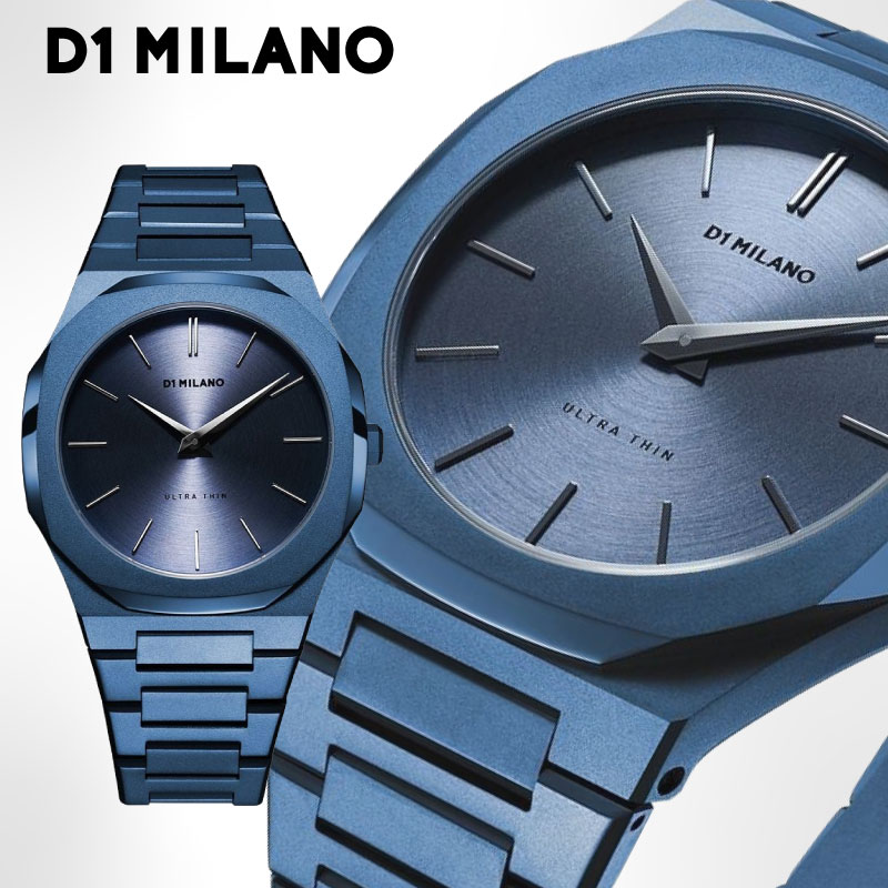 ＼ブラックフライデー・2000円OFFクーポン／ 腕時計 メンズ ユニセックス D1 MILANO ディーワンミラノ ウルトラ シン ミッドナイト UTBJ21 40mm ブルーITALY ラウンド ウォッチ 時計 正規品 ステンレススチール ベルト 日本製ムーブメント 5atm 円形