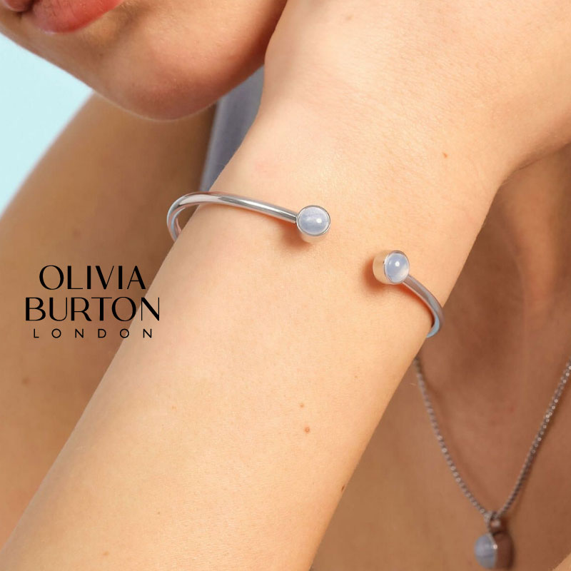 OLIVIA BURTON Trends Gemstone バングル パープル アゲート カボション シルバー ジェムストーン オリビア・バートン Purple...