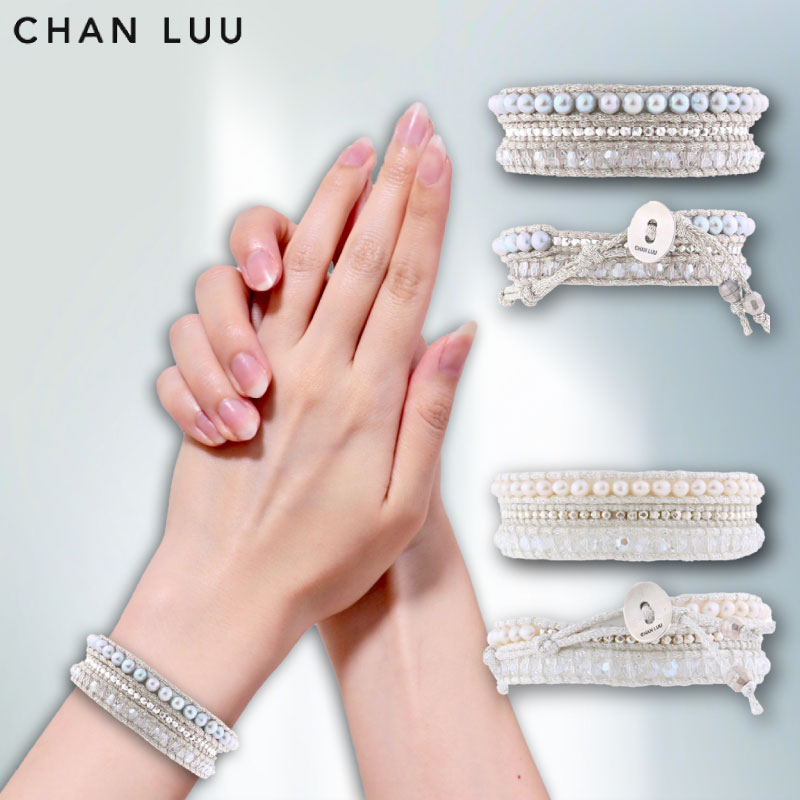 チャンルー ブレスレット（レディース） ＼500円OFFクーポン配布中・5/16 01:59迄／ CHAN LUU／チャンルー パールストーンミックス コードラップ3連ブレスレット アクセサリー ジュエリー ブレスレット パール スワロフスキー プレゼント 母の日