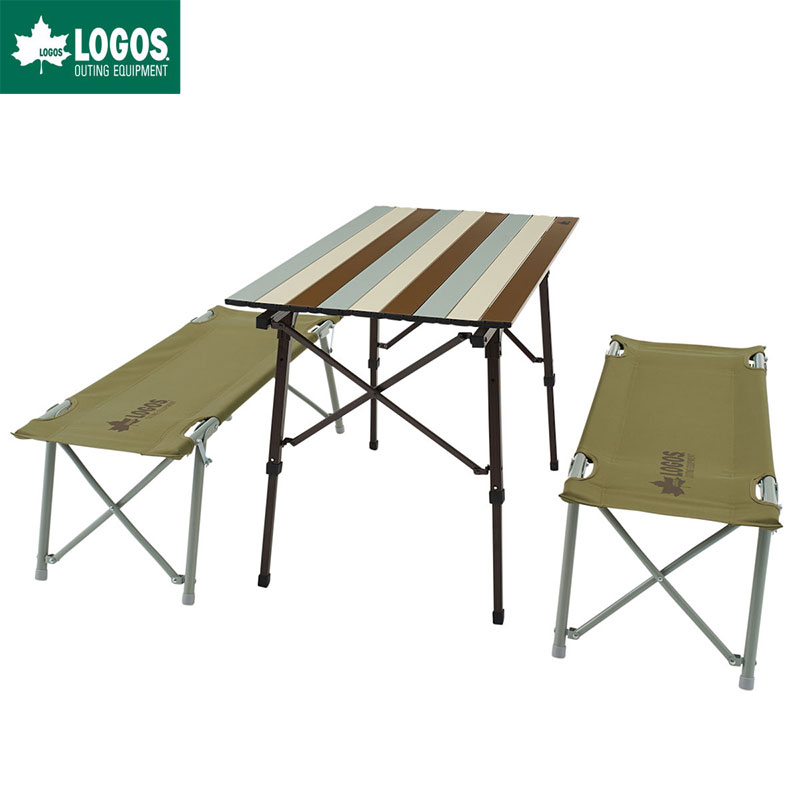 LOGOS ロゴス アウトドア オートレッグ ベンチ テーブルセット 4人用 ヴィンテージ