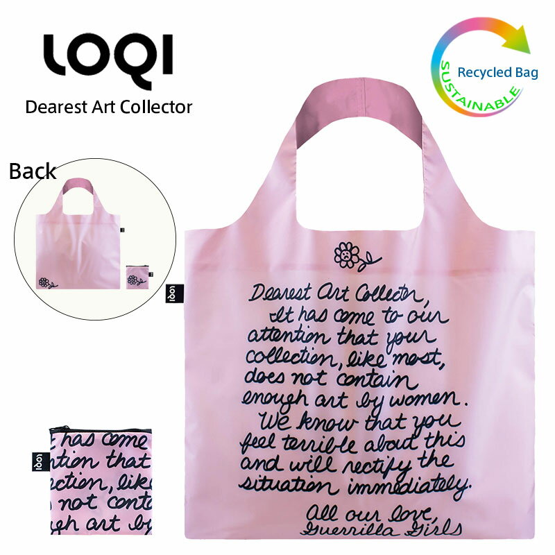 ローキー LOQI ローキー Dearest Art Collector Recycled Bag 最愛のアートコレクター Guerrilla Girls ゲリラ・ガールズ エコバッグ リサイクル Green Circle バッグ 折りたたみ コンパクト