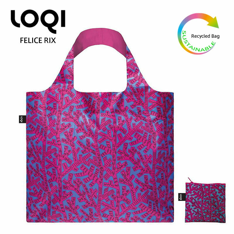 LOQI ローキー：ミュージアム コレクション LOQI FELICE RIX Fabric Pattern Web for the Wiener Werkstaette Recycled Bag フェリーツェ ・ リックス ( 上野リチ ) エコバッグ リサイクルバッグ Green Circle 折りたたみ コンパクト