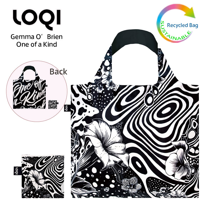 ローキー ＼P2倍・5/27 01:59迄／ LOQI ローキー One of a Kind Recycled Bag エコバッグ リサイクル Artist Collection Green Circle バッグ 折りたたみ コンパクト