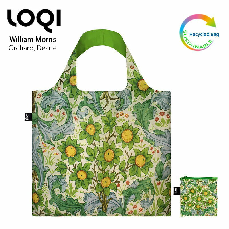 ローキー エコバッグ LOQI ローキー ウィリアム モリス WILLIAM MORRIS Orchard,Dearie オーチャード、ディアリー ミュージアム コレクション エコバッグ 折りたたみ コンパクト