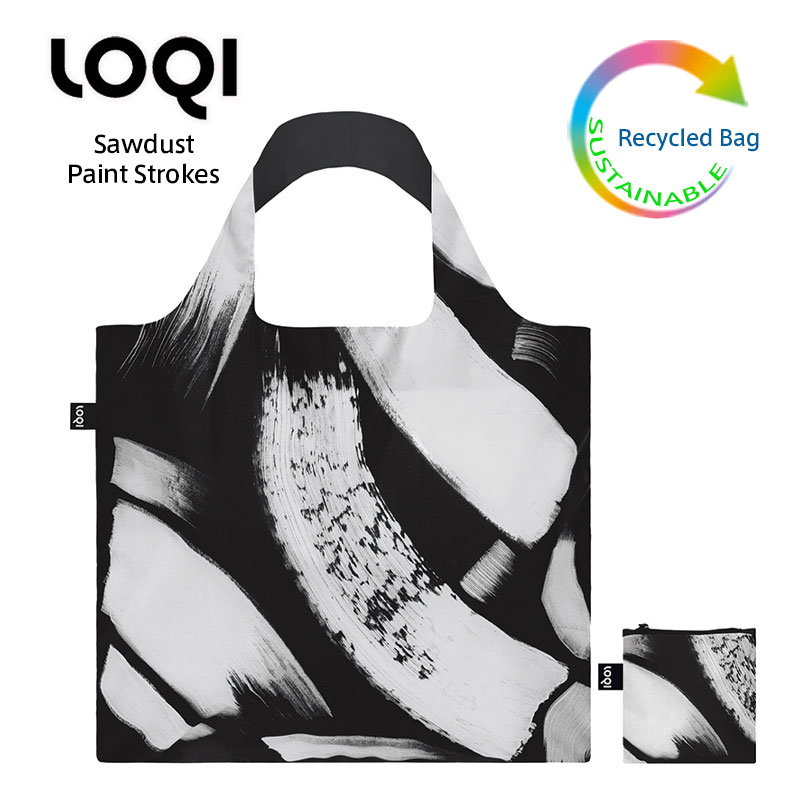 LOQI ローキー Paint Strokes Recycled Bag ペイントストローク エコバッグ リサイクル Artist Collection Green Circle バッグ 折りたたみ コンパクト
