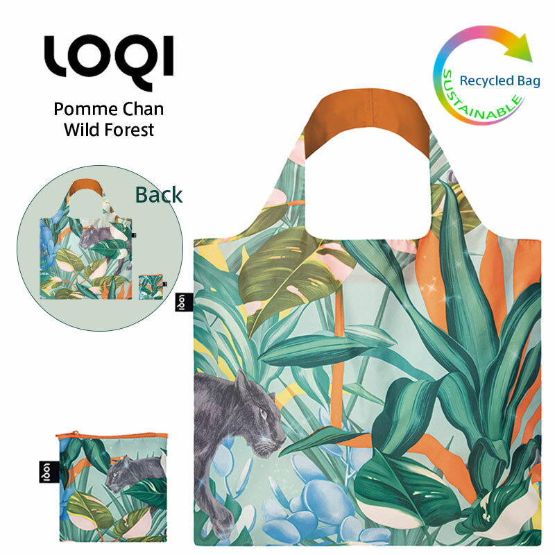 ローキー LOQI ローキー Wild Forest Recycled Bag 森 エコバッグ リサイクル Artist Collection Green Circle バッグ 折りたたみ コンパクト