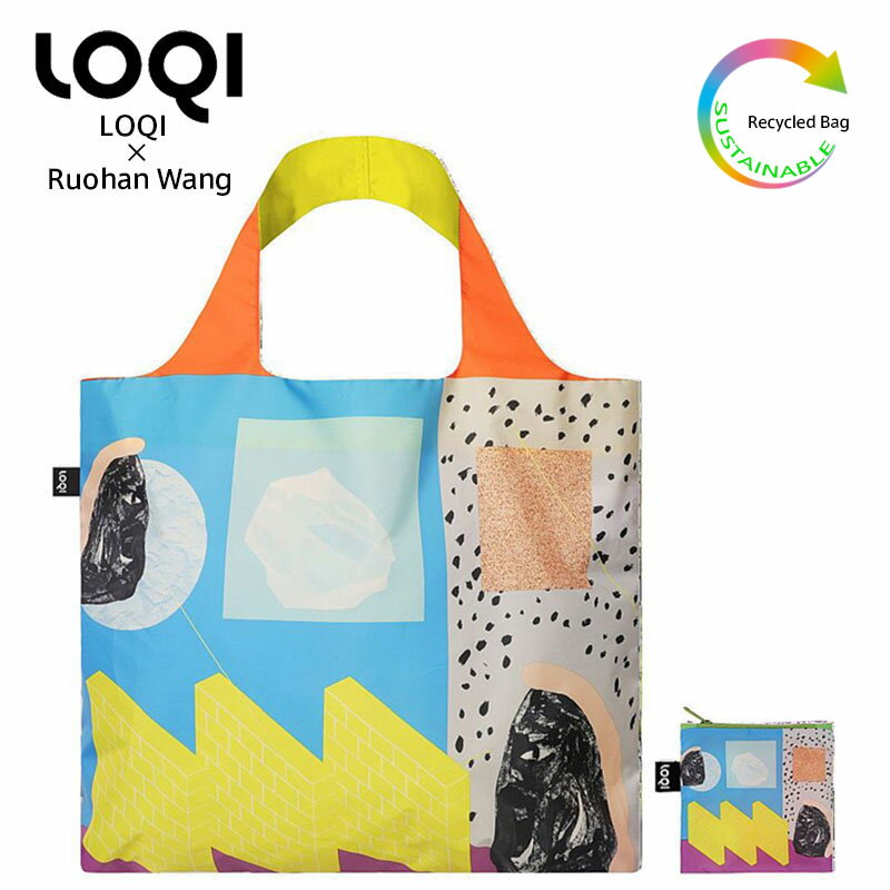 ローキー ＼6/1限定・全品P2倍／ LOQI ローキー LOQI x Ruohan Wang ( ローハン ・ ワン ) Parallel World Recycled Bag エコバッグ リサイクルバッグ Green Circle 折りたたみ コンパクト