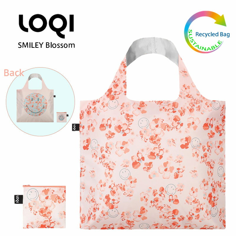 ローキー LOQI ローキー SMILEY Blossom Recycled Bag スマイリー ブロッサム エコバッグ リサイクル Green Circle バッグ 折りたたみ コンパクト