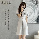 【母の日限定最大40%OFFクーポン配布】ワンピース レディース 半袖 金具ボタン付き クルーネック 春 春夏 春物 夏物 サマーニット お呼ばれ フォーマル ...