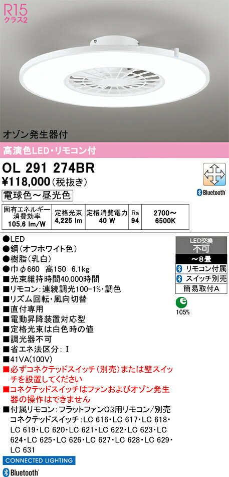【最安値に挑戦】　オーデリック ODELIC　LEDシーリング・シャンデリア*OL291274BR