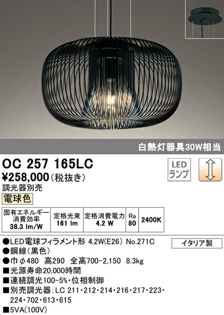 Rakuten - 6/20〜6/26 お買い物マラソン 最大47倍　【大特価】　　 オーデリック ODELIC ペンダントライト OC257165LC