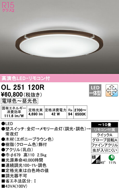 Rakuten - 【大特価】　　 オーデリック ODELIC シーリングライト OL251120R