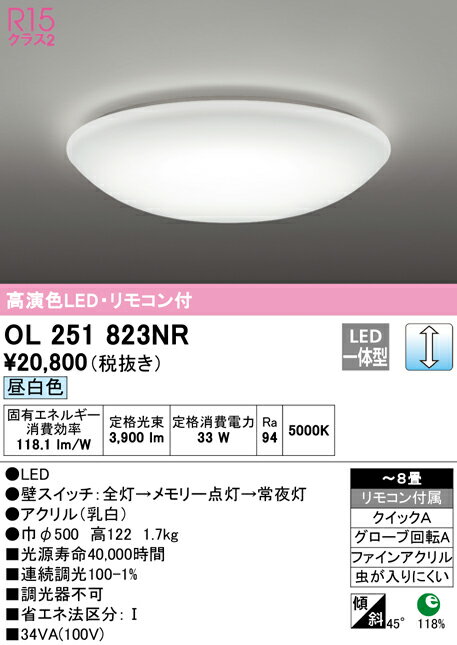 Other - 5/9〜5/16 お買い物マラソン 最大49倍　【大特価】　　 オーデリック ODELIC シーリングライト OL251823NR