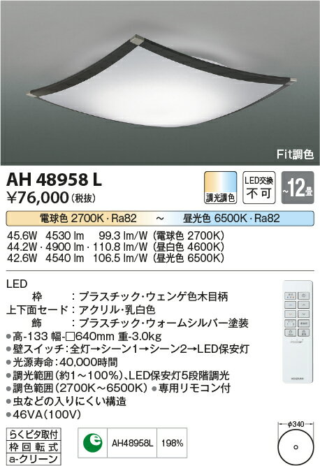 【数量限定セール!!】コイズミ シーリング AH48958L