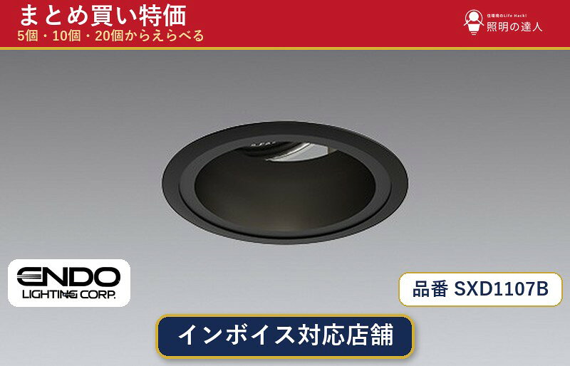 メーカー：遠藤照明品番：SXD1107B商品内容：ダウンライト（1674.0lm）数量：1〜30個からお選びください(多いほど1個あたりがお得・最大9%OFF)。まとめて買うほど1個あたりがお得です。販売区分：メーカー取寄せ品※メーカー在庫より取寄せの為、発送まで2〜5営業日程度いただきます。※さらに多い数量・ご希望数量のお見積りもお気軽にお問い合わせください。まとめ買いセット販売ページです。数量のご相談も承ります。