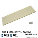 EK軽量120kg/段(アングルボルト)用 追加棚板セット 幅1200×奥行300mm アイボリー/グレー (5kg) EK120B_OP-T1203