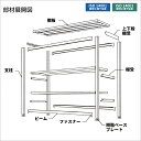 MK中軽量 200kg/段 高さ2100×幅1800×奥行600mm 4段 単体 (ボルトレス) ライトアイボリー (65kg) MK200_T-211806-4 3