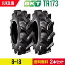 トラクター タイヤ 8-18 6PR チューブタイプ 2本セット BKT TR173